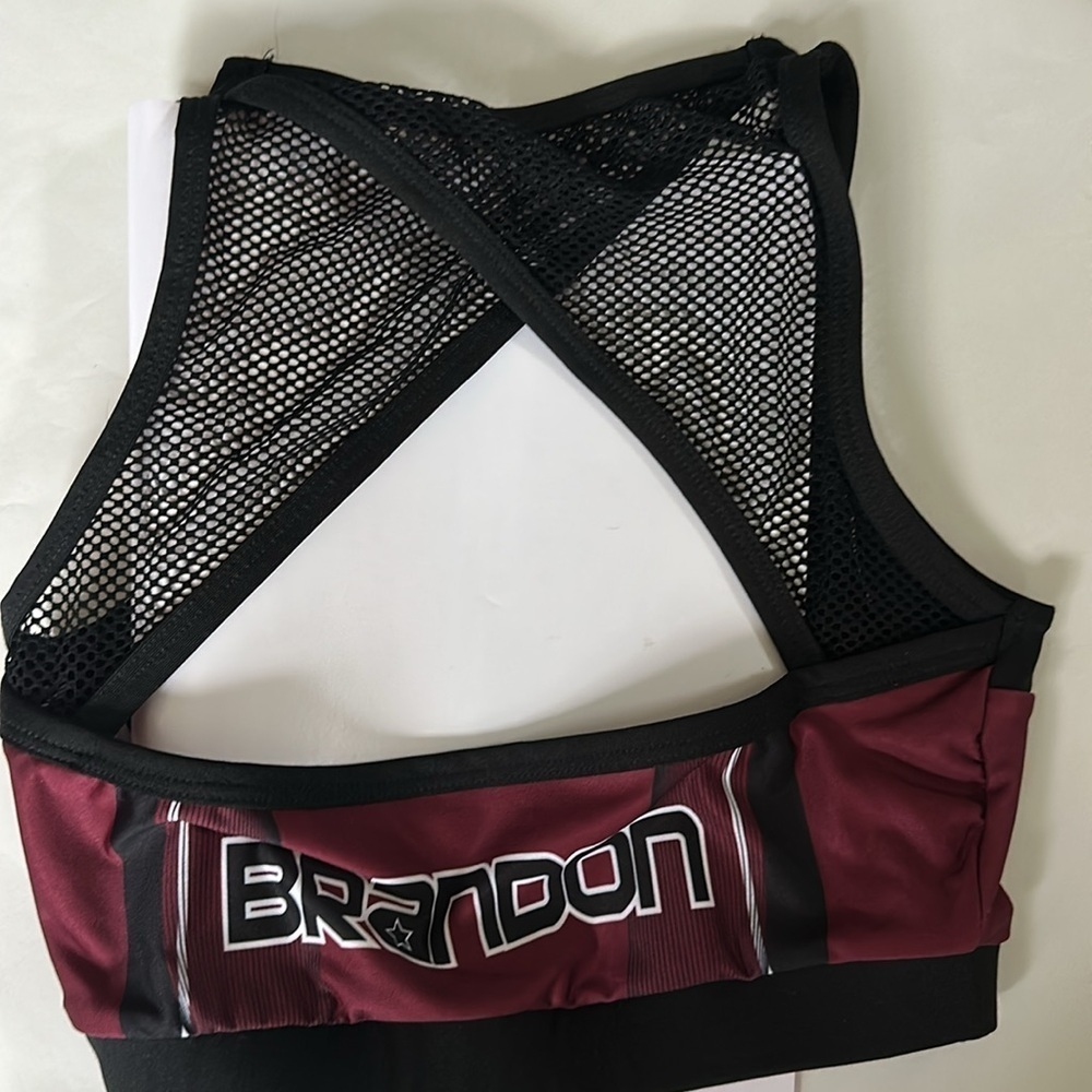 Brandon All Stars BA Mesh Sports Bra Practice Gear Maroon BSB - Picture 3 of 5